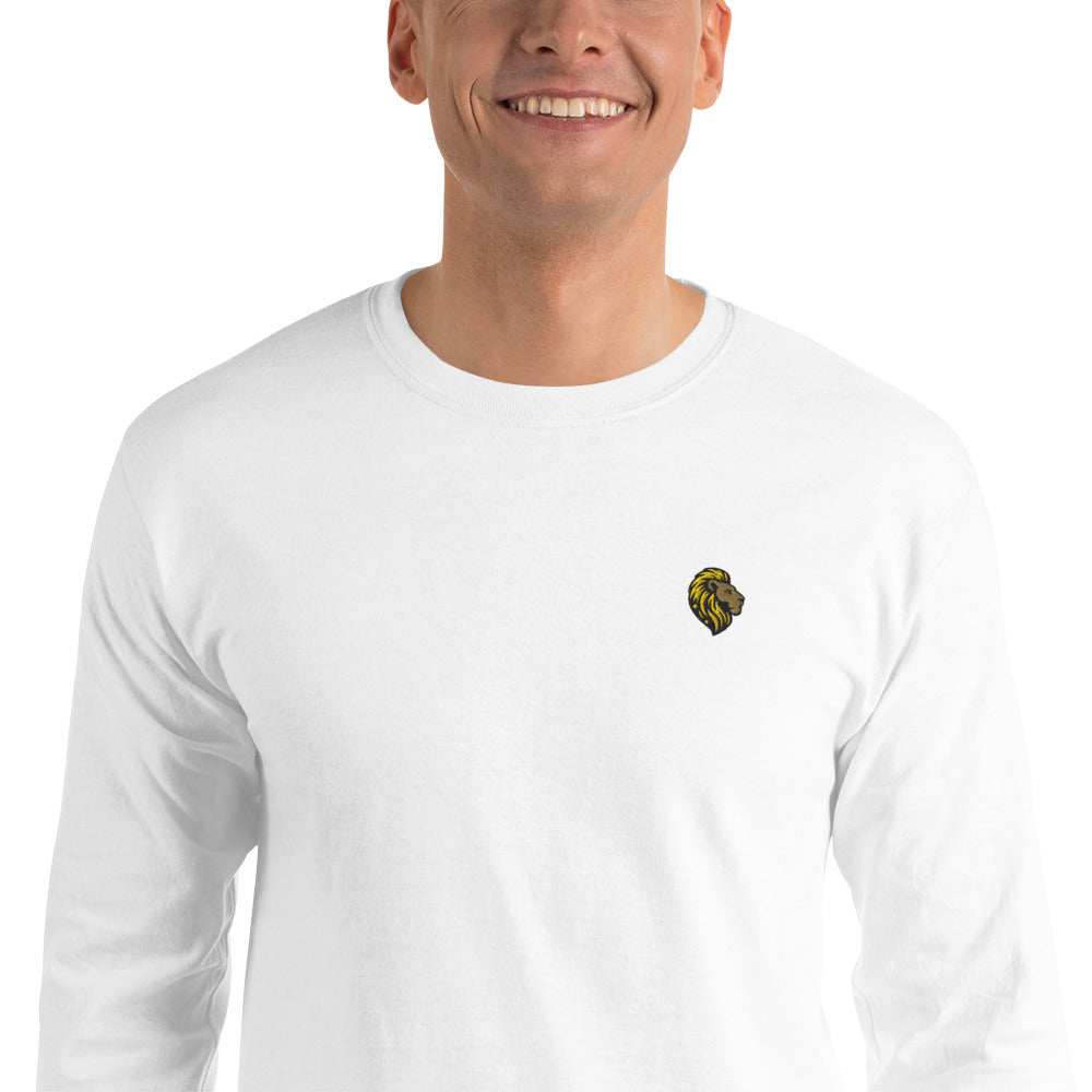 Lion Logo Long Sleeve Shirt, White Cotton Men's Shirt | The One PR