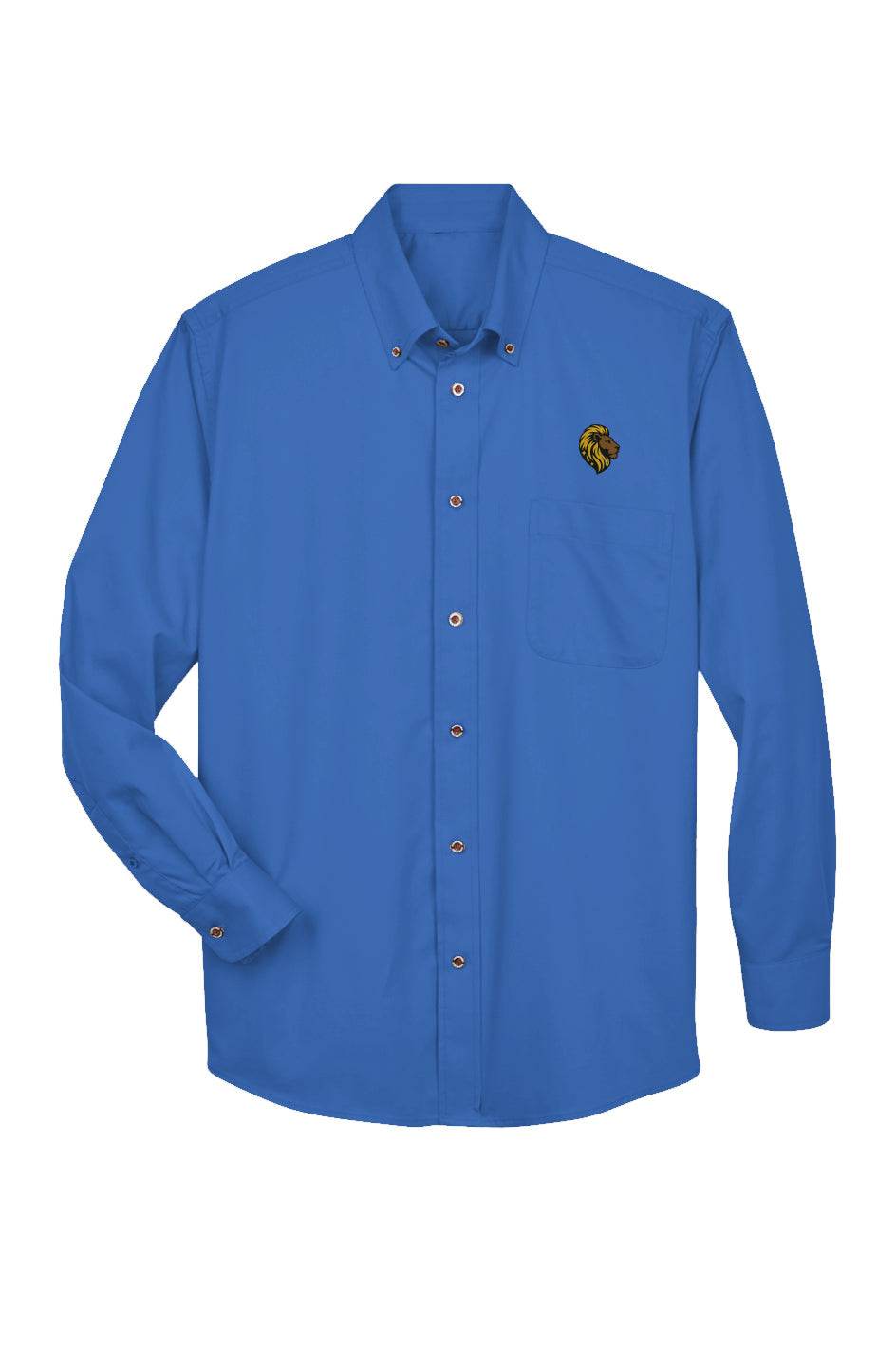 The One PR Blue Long Sleeve Twill Shirt with Lion Logo - Shop Now!
