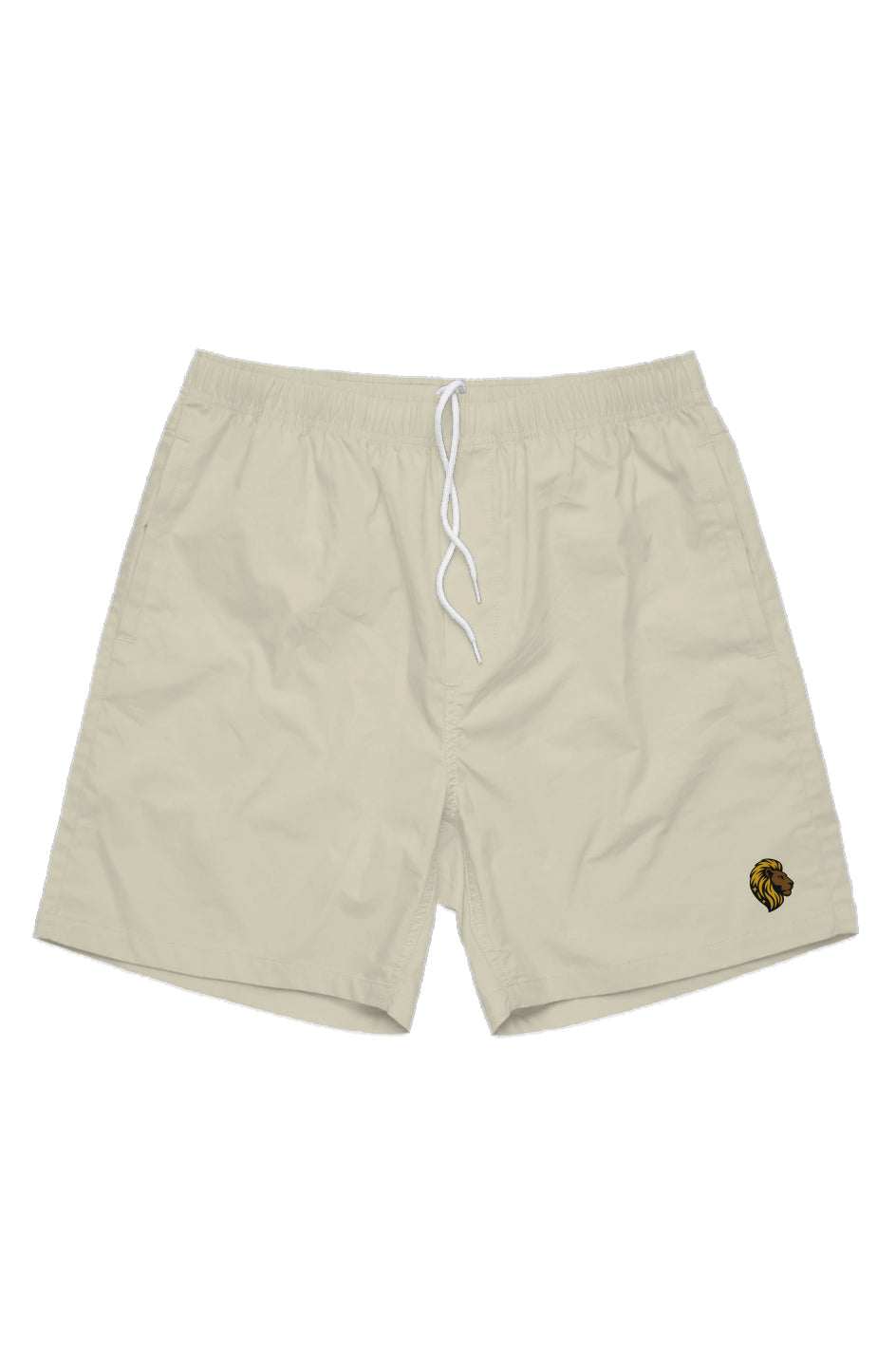 Men's Beige Shorts with Logo | Casual Summer Beach Shorts