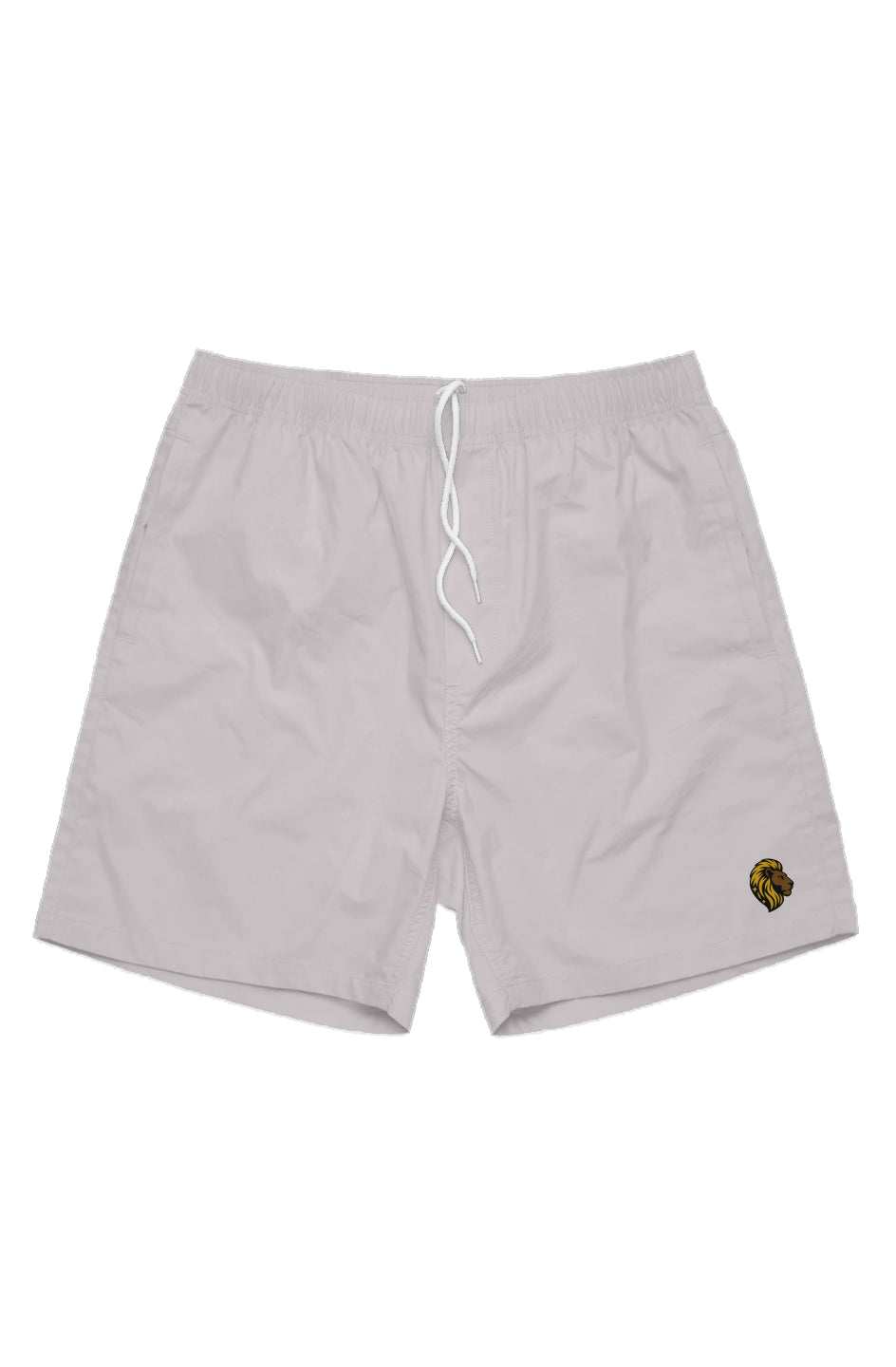 Men's Gray Swim Trunks with Lion Logo - The One PR Athletic Shorts