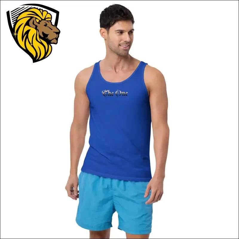 Blue Men's Tank Top | "The One" Design | Cotton Comfort | Stylish Men's Fashion | The One PR