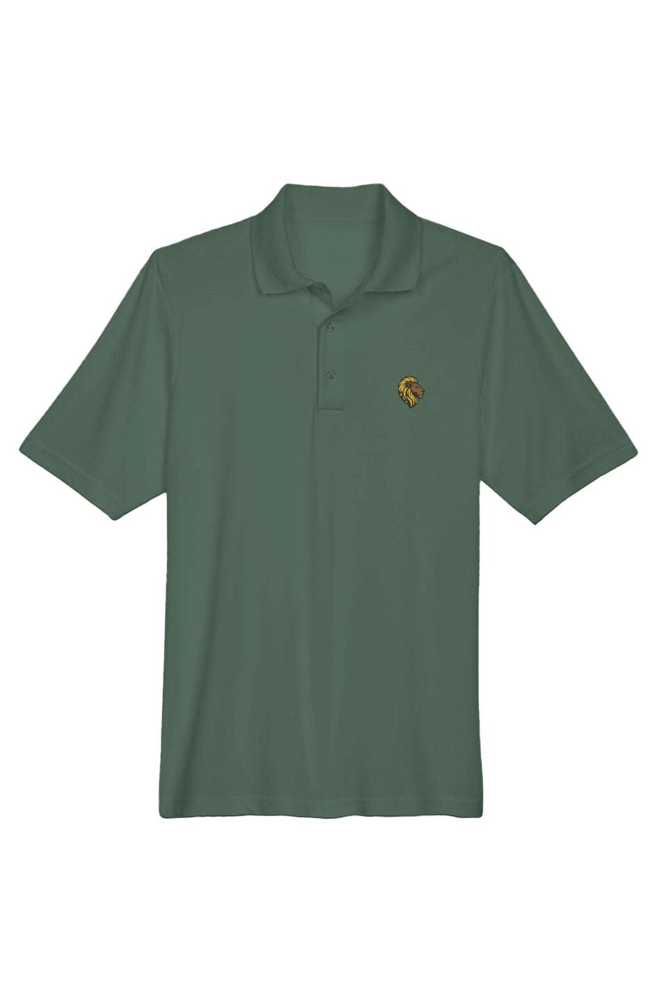 Men's Green Performance Polo Shirt with Lion Logo | Breathable & Comfortable