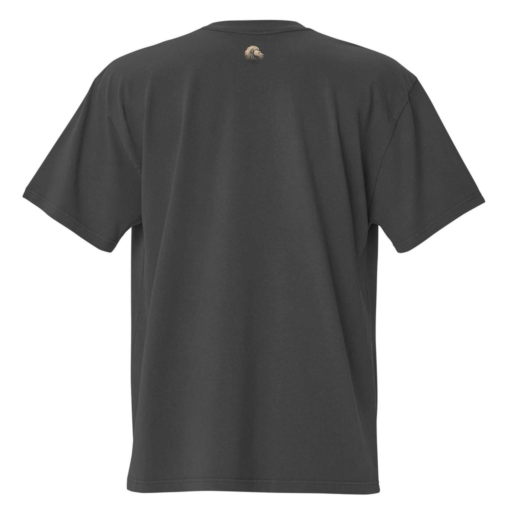 The One PR oversized faded black t-shirt for men, back view. Comfortable and stylish casual wear.