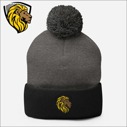 The One Pom-Pom Beanie - Dark Heather Grey/ Black