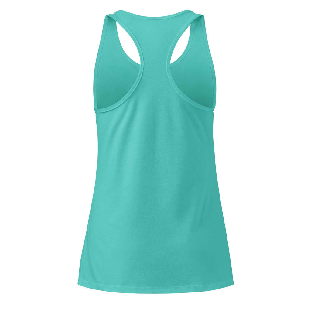 Aqua Racerback Tank Top Women's - The One PR Back View Lightweight Cotton Blend Summer Top Breathable Comfort