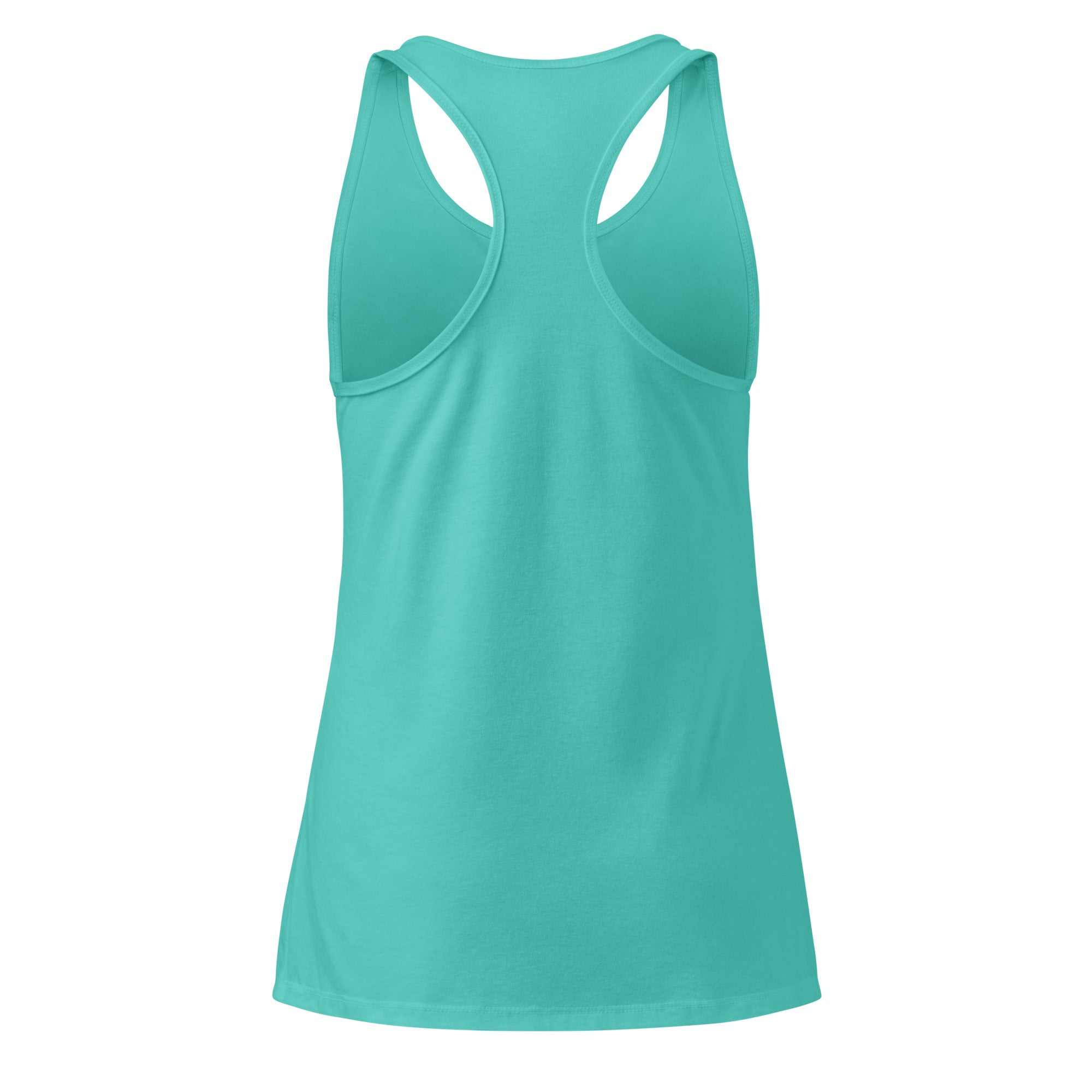 Aqua Racerback Tank Top Women's - The One PR Back View Lightweight Cotton Blend Summer Top Breathable Comfort