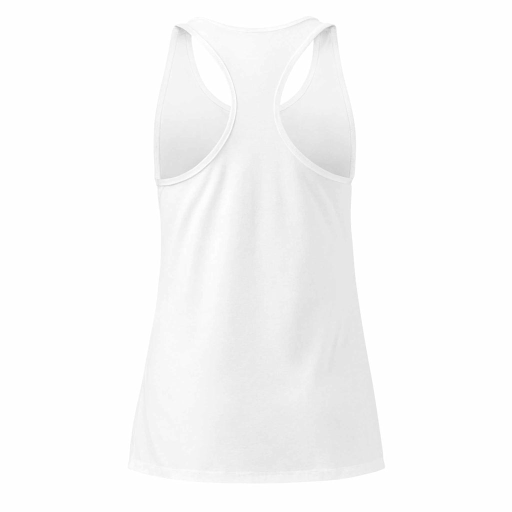 The One PR: White Racerback Tank Top - Women's Fitted Scoop Neck Cotton Blend Tank