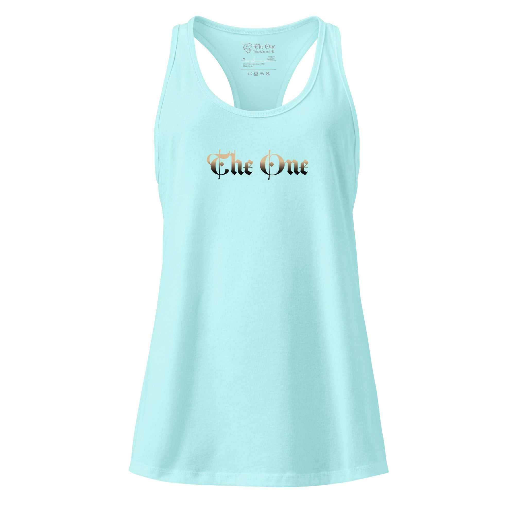 The One PR Racerback Tank Top: Light Blue, Fitted, Women's Workout Apparel - Shop Now!