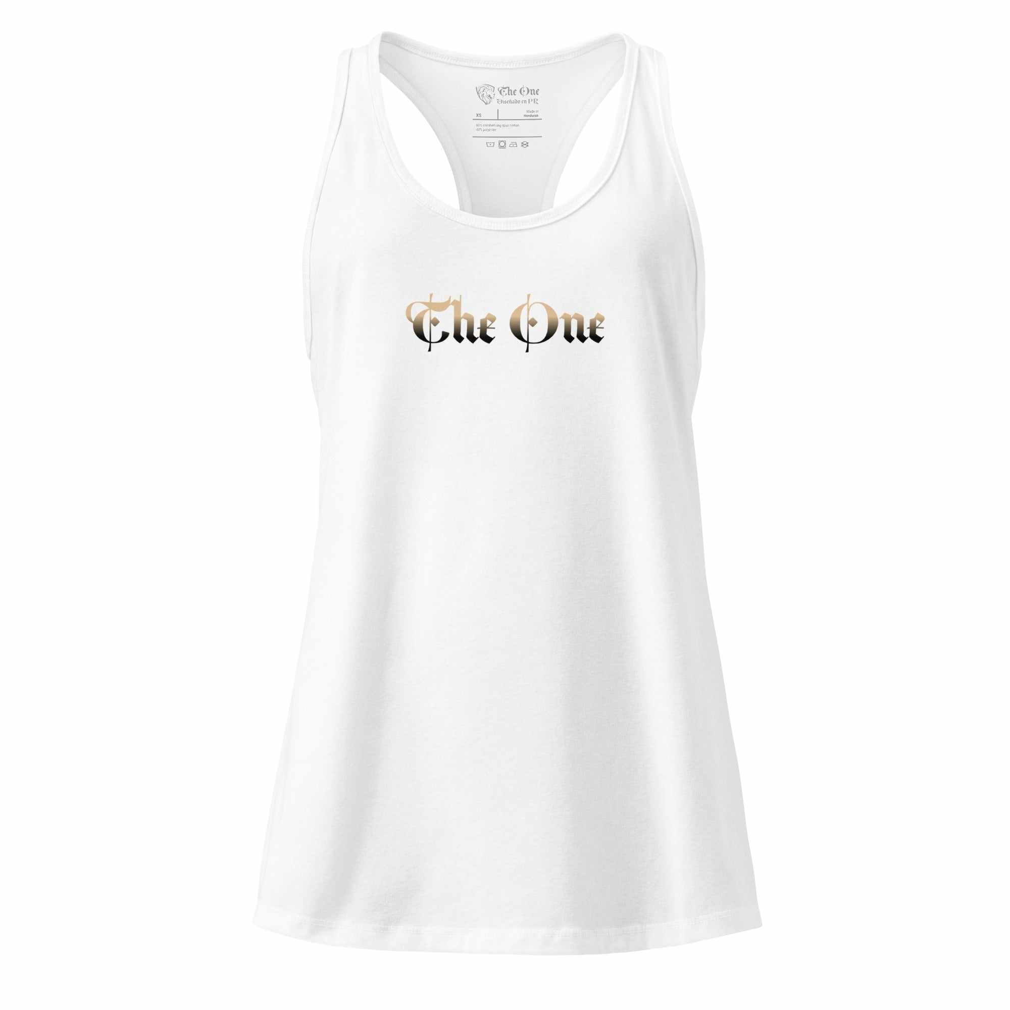 The One PR Racerback Tank Top - Women's Fitted Scoop Neck Workout Top, White. The One PR brand for style and comfort!