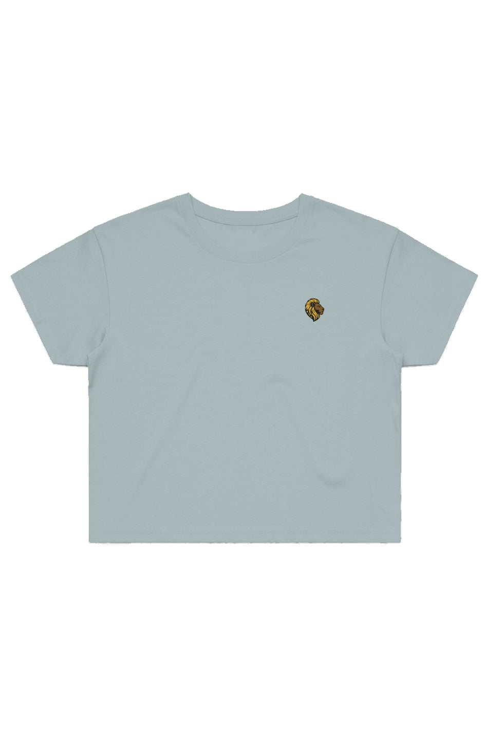 Light Blue Crop Top Tee - Lion Logo Women's Cotton Shirt | The One PR