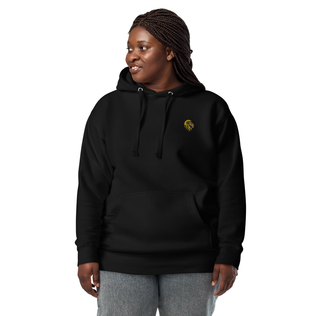 Black Unisex Hoodie Embroidered Lion | The One PR | Stylish Activewear
