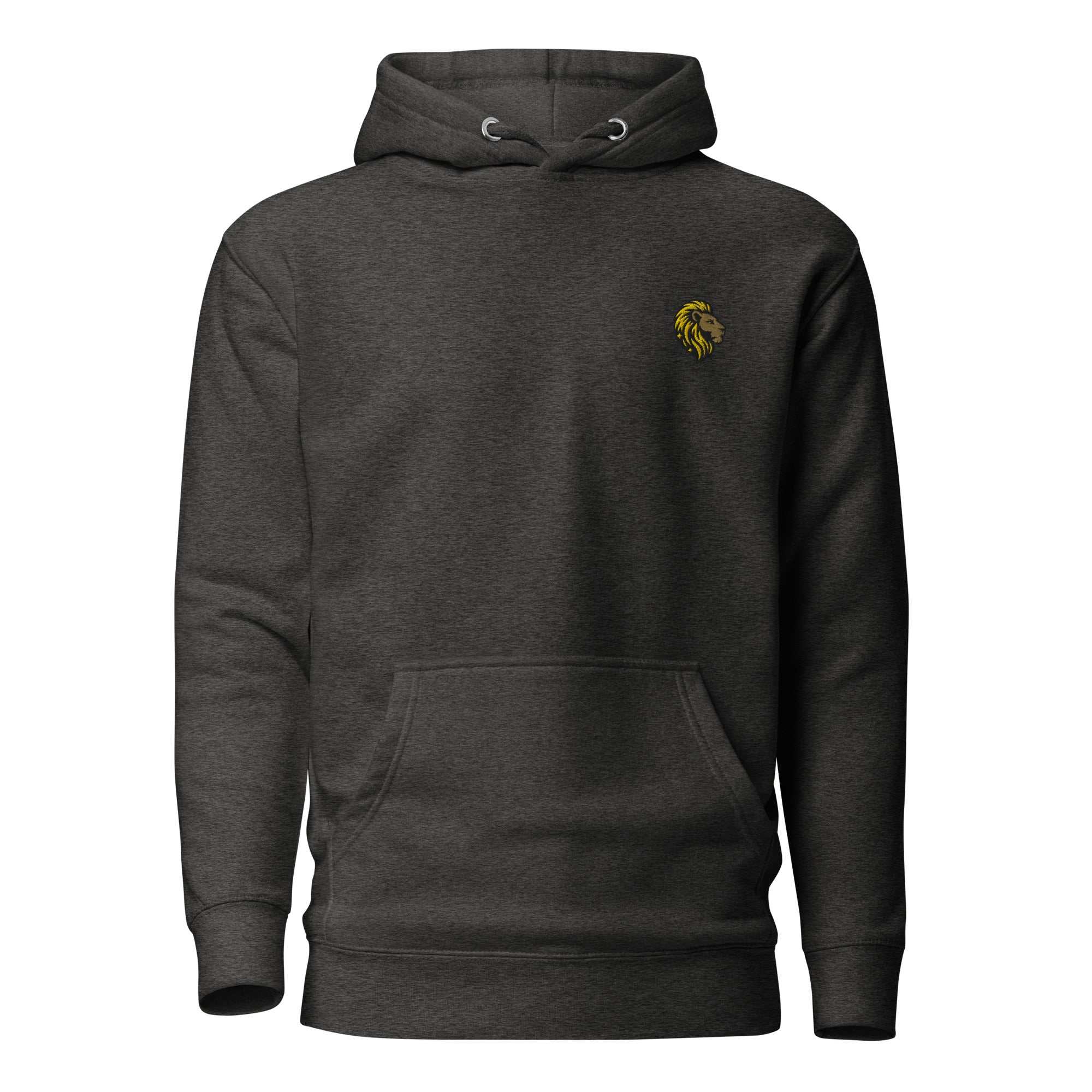 The One PR: Gray Lion Hoodie. Unisex Apparel, Stylish Sweatshirt.