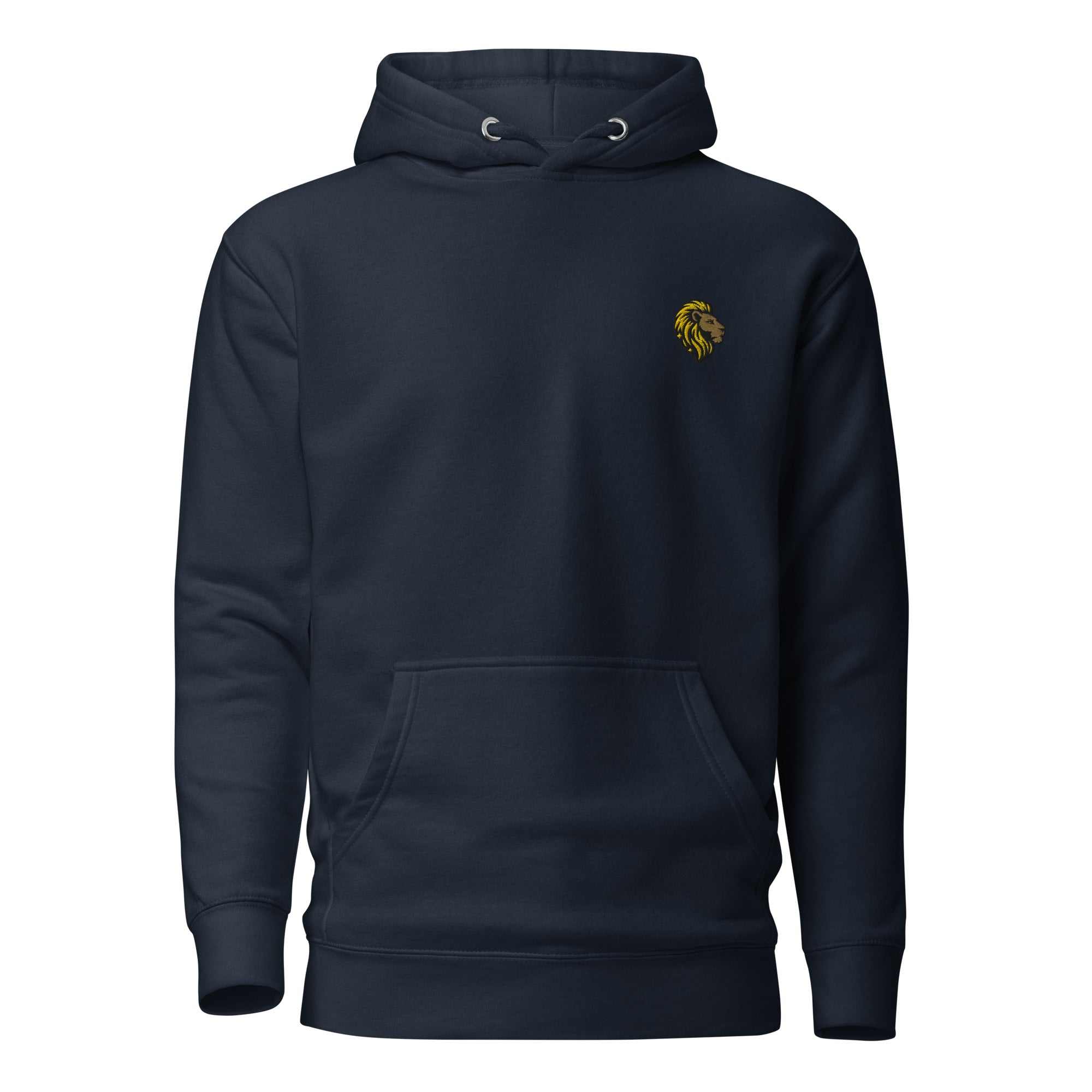 Navy Hoodie with Lion Logo | The One PR Unisex Embroidered Apparel