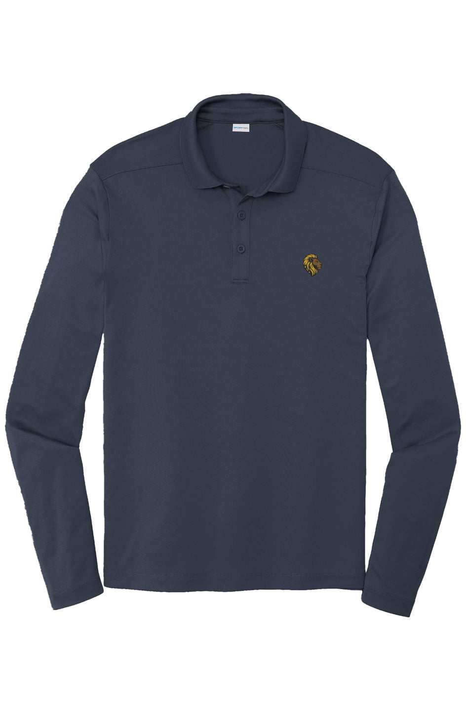 The One PR Navy Long Sleeve Polo Shirt: Men's Performance, Moisture-Wicking, UPF Protection