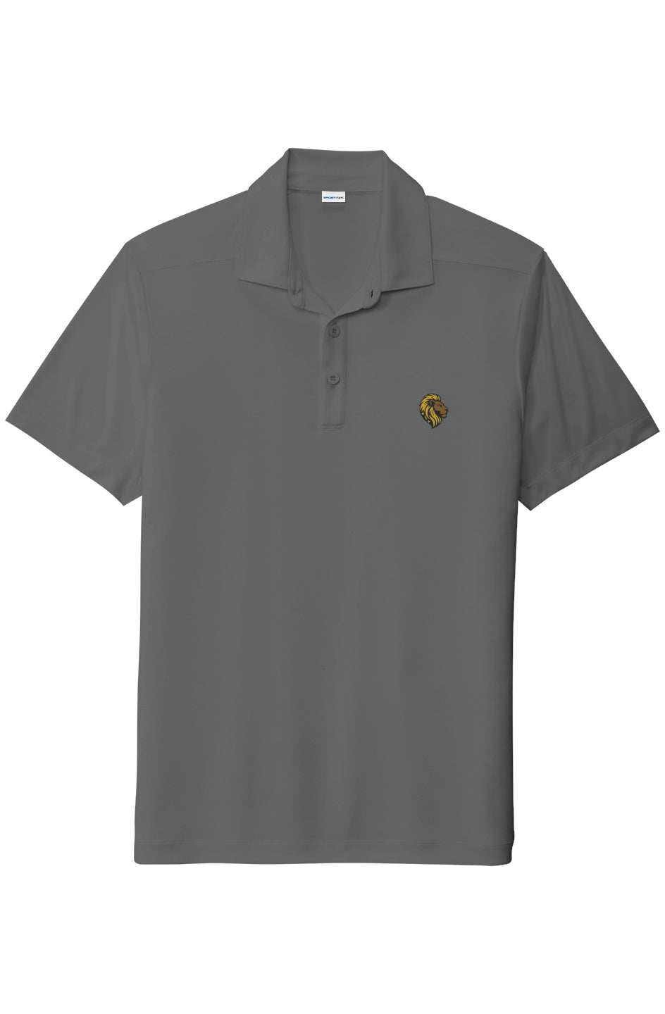 The One PR Men's Gray Polo Shirt - UV Protection, Lion Logo, Customizable