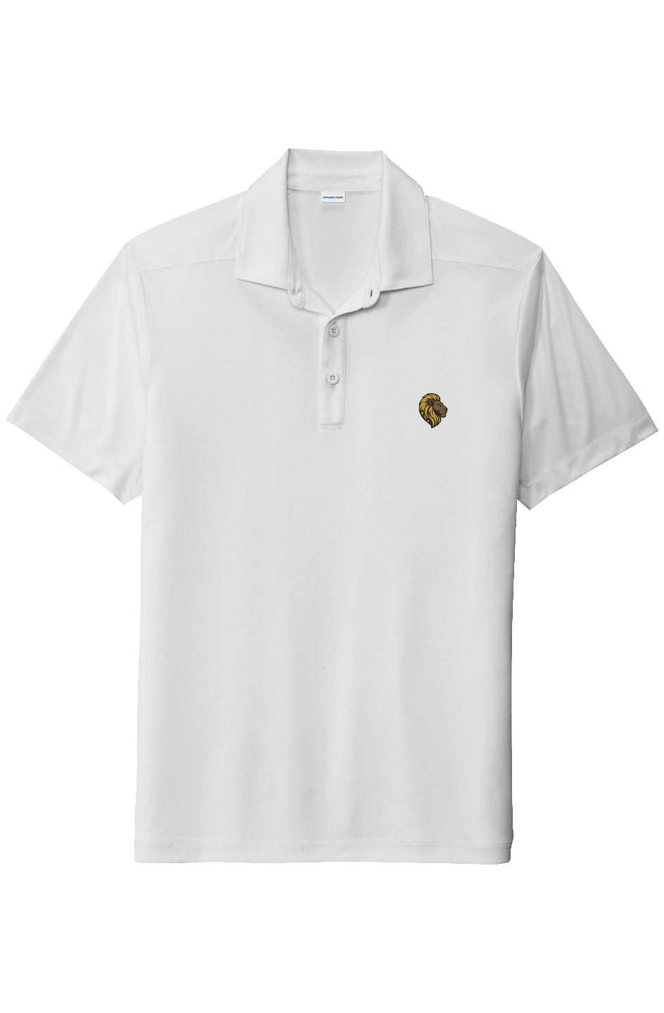 The One PR White Polo Shirt with Lion Logo | UV Protection, Moisture Wicking, Customizable | Shop Now!