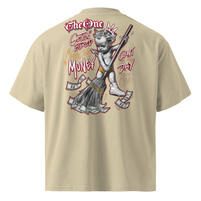 The One PR: Oversized T-Shirt - Money Angel Streetwear Design, Cotton Tee