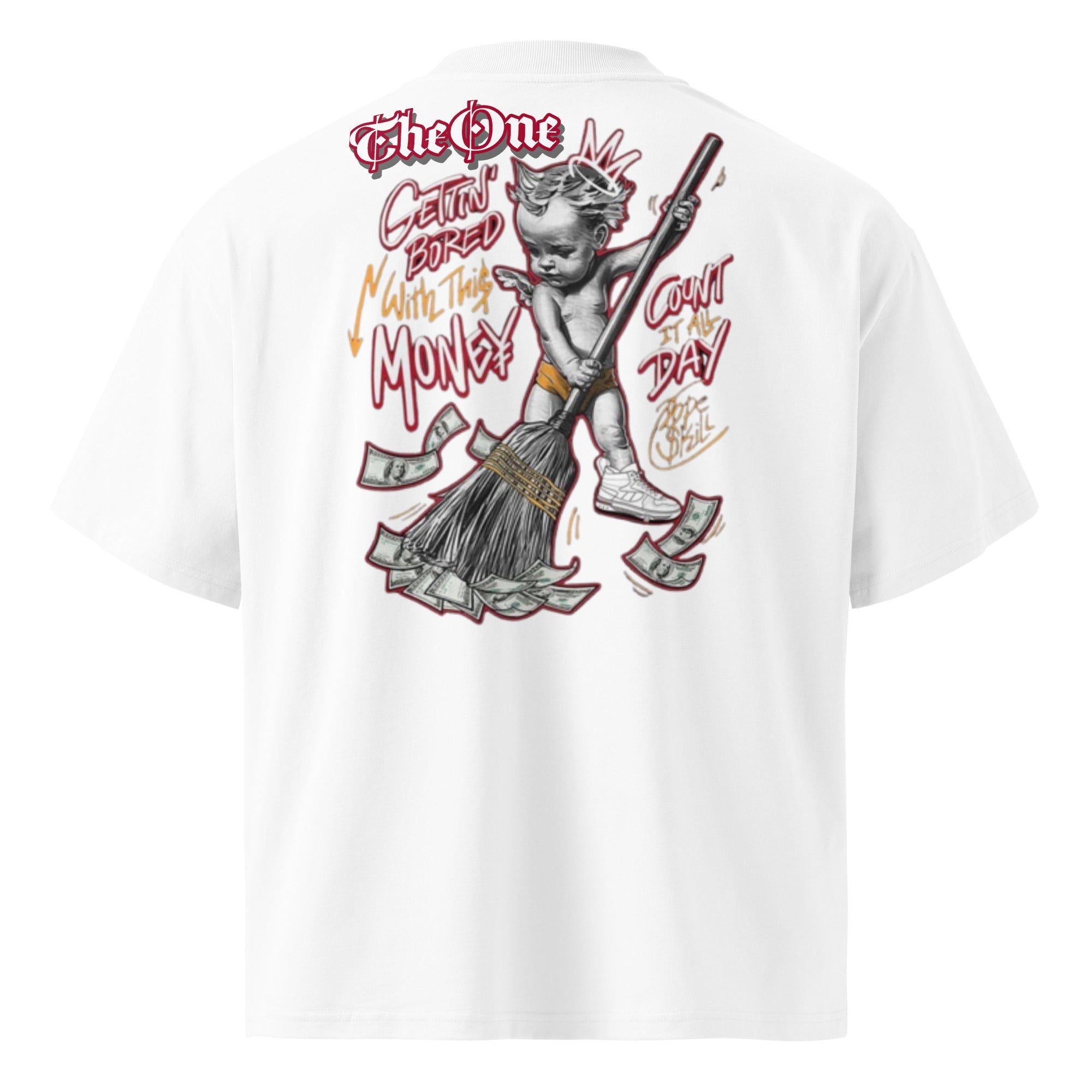 The One PR Oversized T-Shirt - Money Angel Streetwear Design