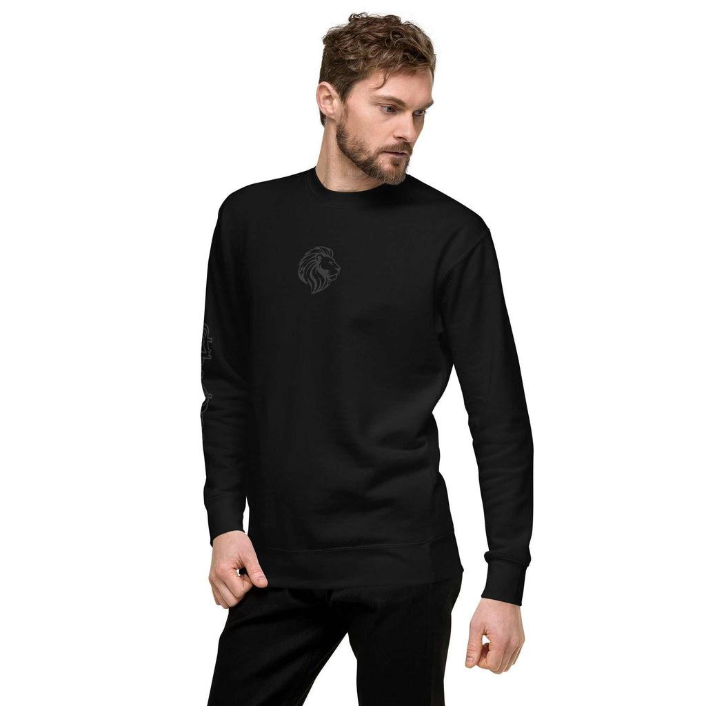 Unisex Black Fleece Crewneck Sweatshirt: Lion Logo Streetwear - Shop Now!