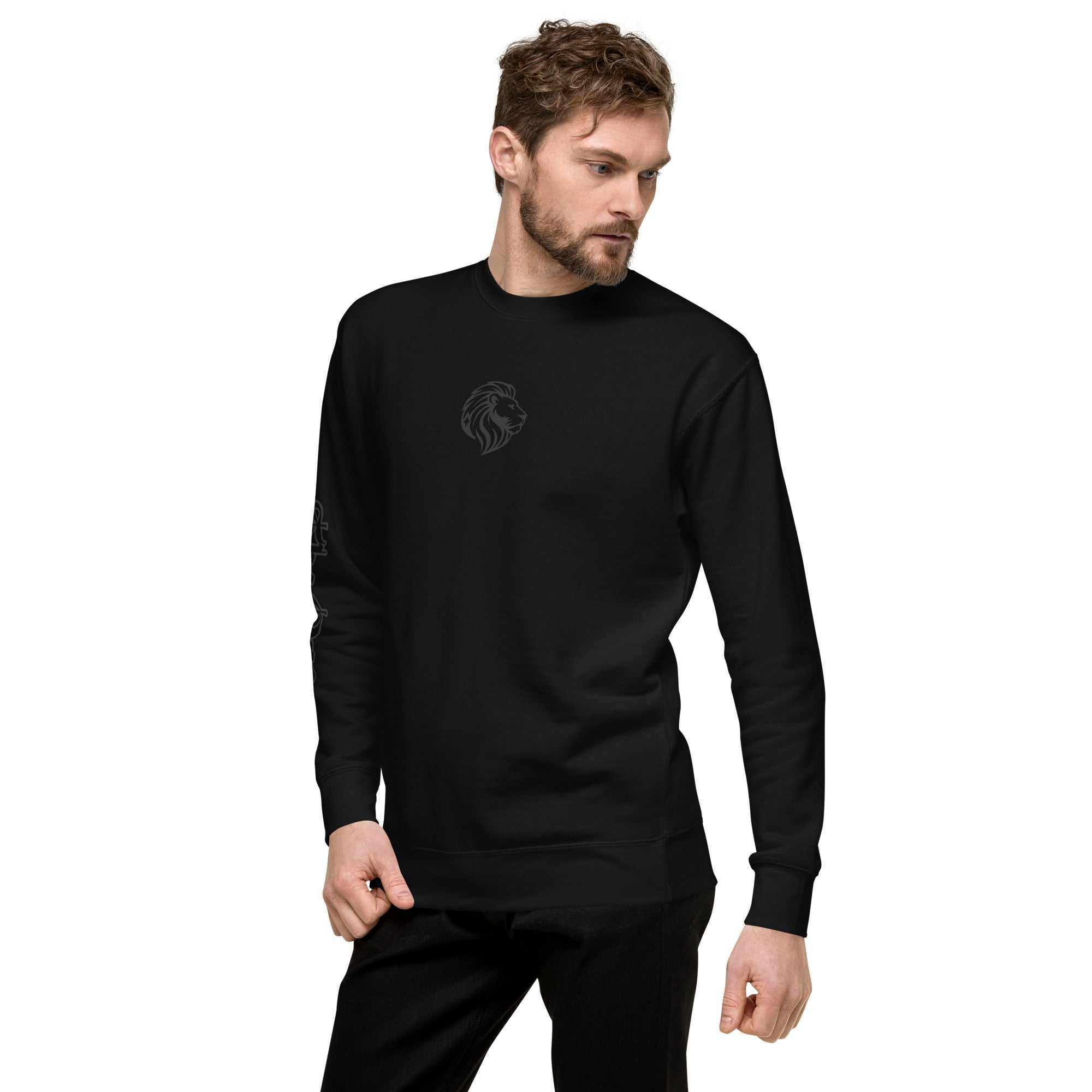 Unisex Black Fleece Crewneck Sweatshirt: Lion Logo Streetwear - Shop Now!