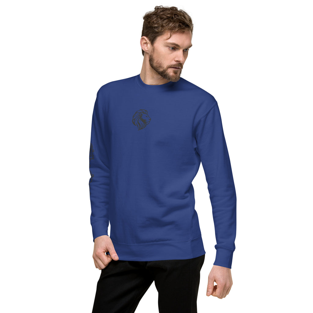 The One PR: Blue Unisex Crewneck Sweatshirt - Classic Streetwear, Cozy Fleece. Men's fashion.