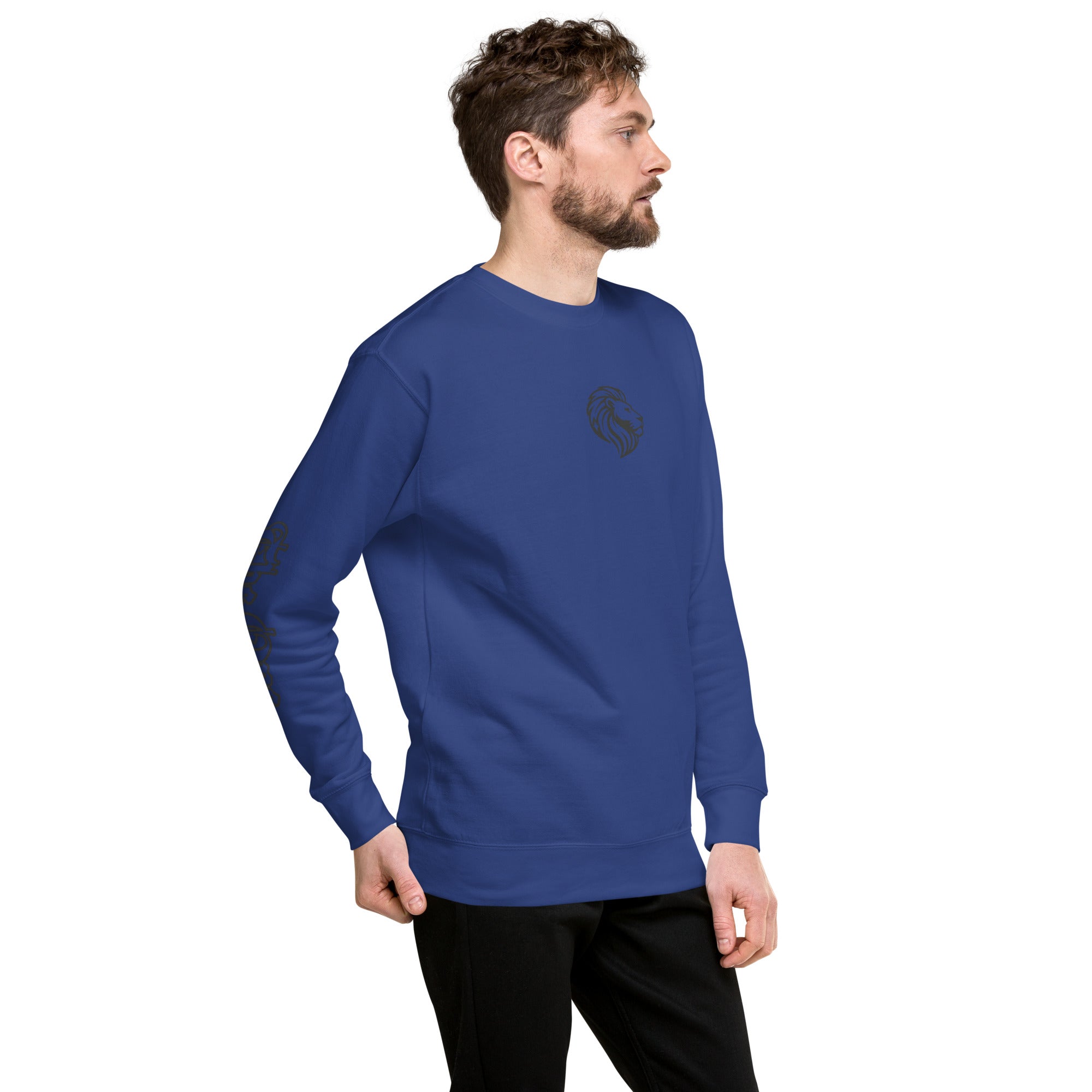 Unisex Crewneck Sweatshirt - Blue Fleece Streetwear with Lion Logo - The One PR