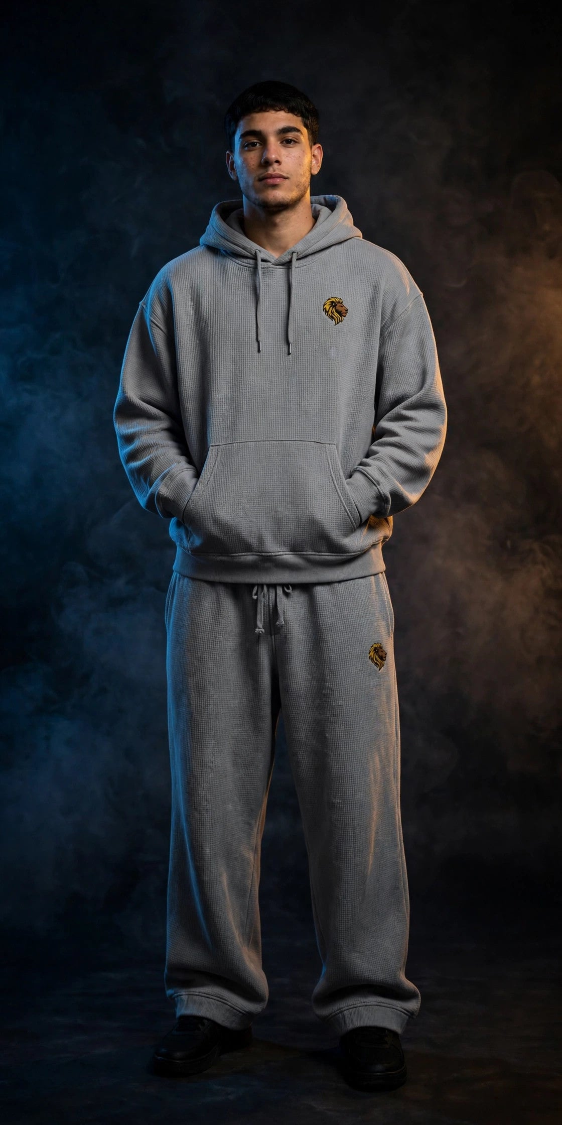 The One Waffle Boxy Set Flower Gray en modelo