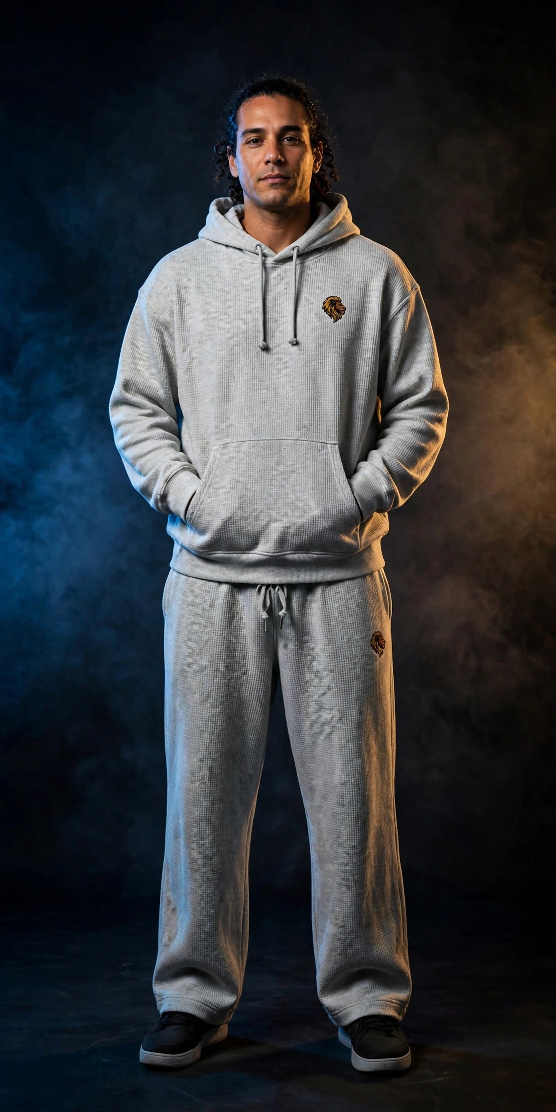 The One Waffle Boxy Set Light Gray en modelo