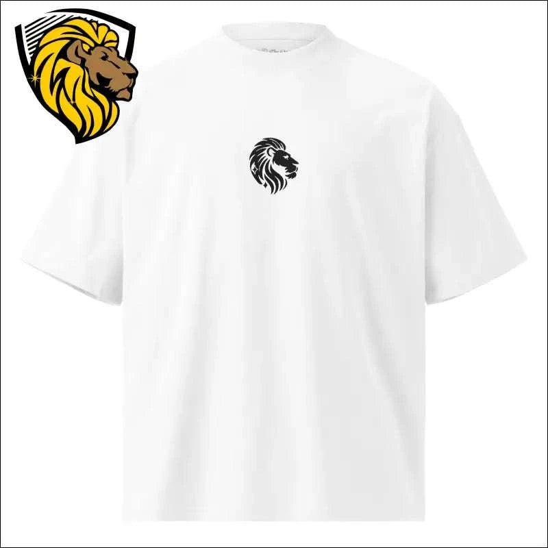White Oversized T-Shirt with Lion Logo | High Neck Tee by The One PR